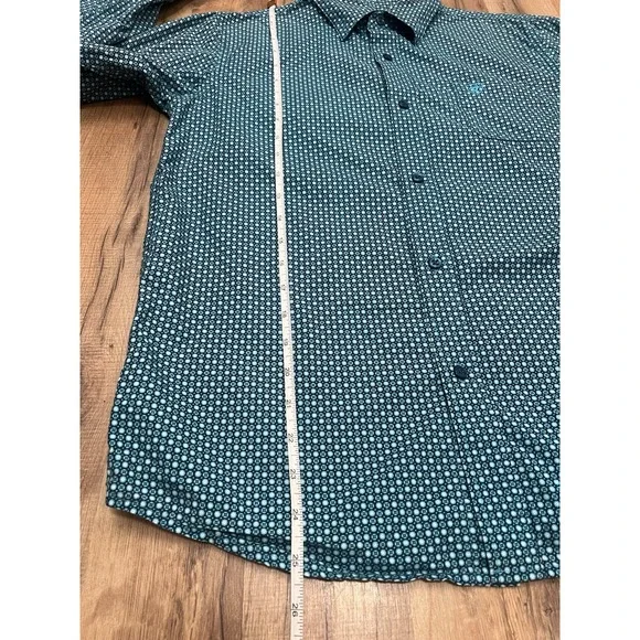 Boys Ariat Classic Dark Teal Button Down Size 14-16 100% Cotton - Picture 6 of 7